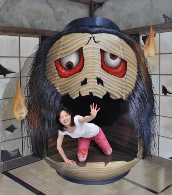 提灯お化けのトリックアート