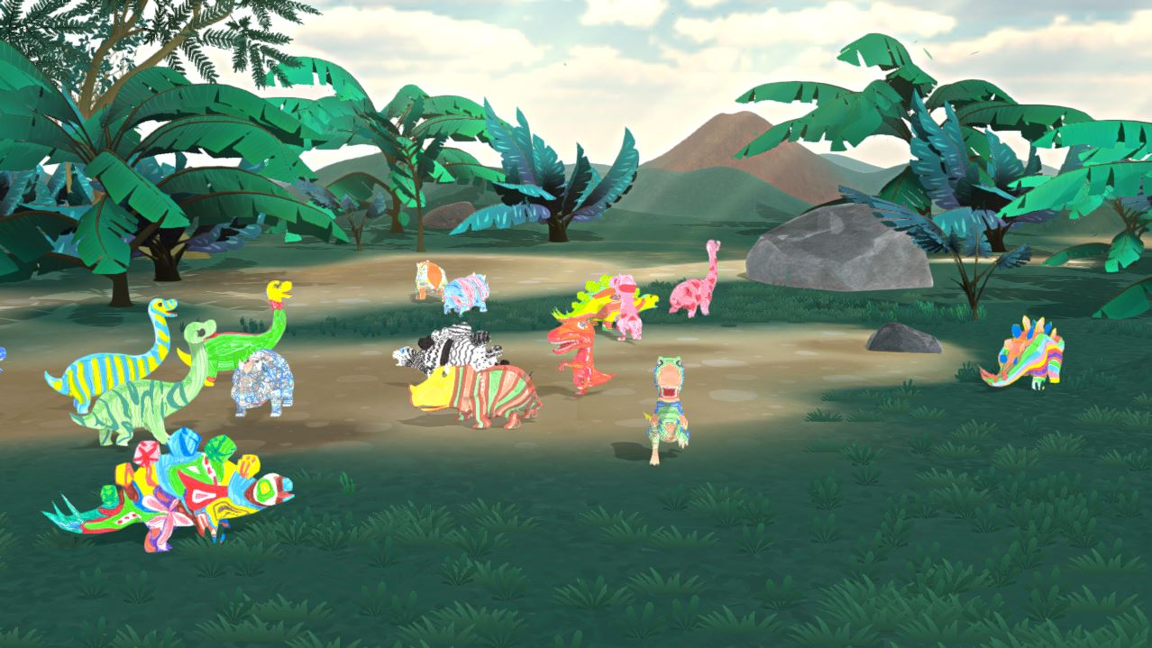 「みんなで描く未発見の恐竜⁉」 （画像提供：リコージャパン㈱）