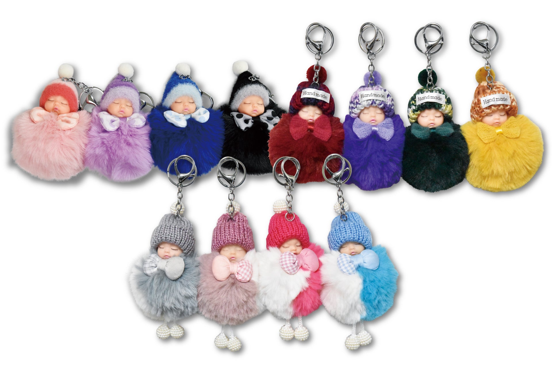 ねむねむ赤ちゃんに気分ほっこり♪「ふわふわボンボン赤ちゃんチャーム