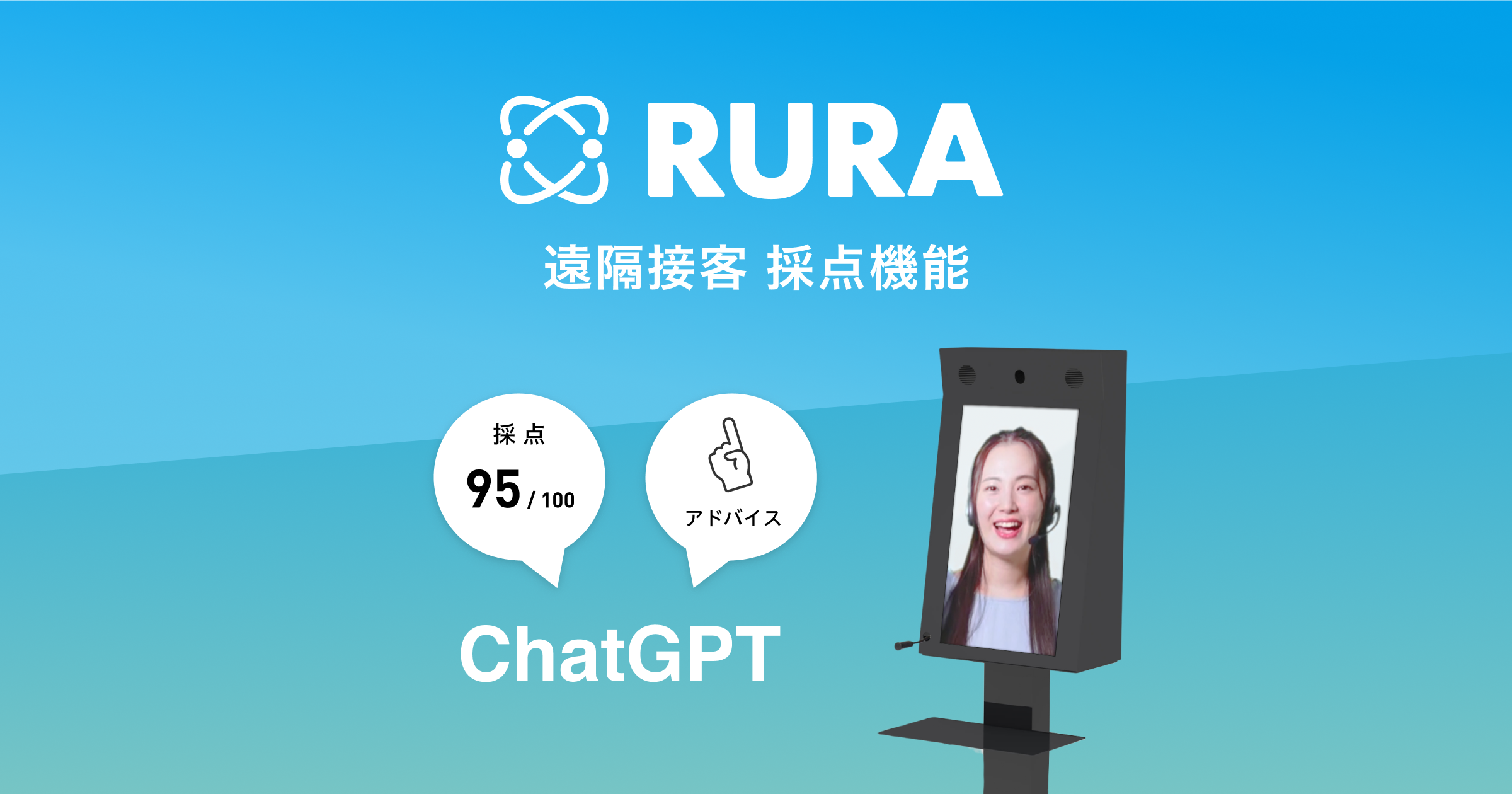 遠隔接客サービスRURA、接客採点機能 powered by ChatGPTを