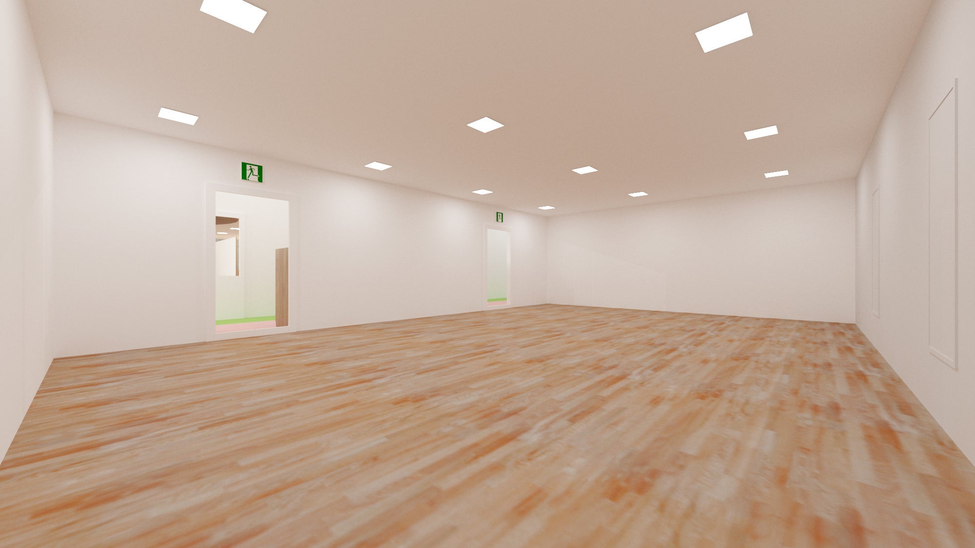 “マルチパーパスエリア”クッション性と衛生面に優れたフローリングを使用し、 体育やダンス等のプログラムを安全に行う(イメージ図)