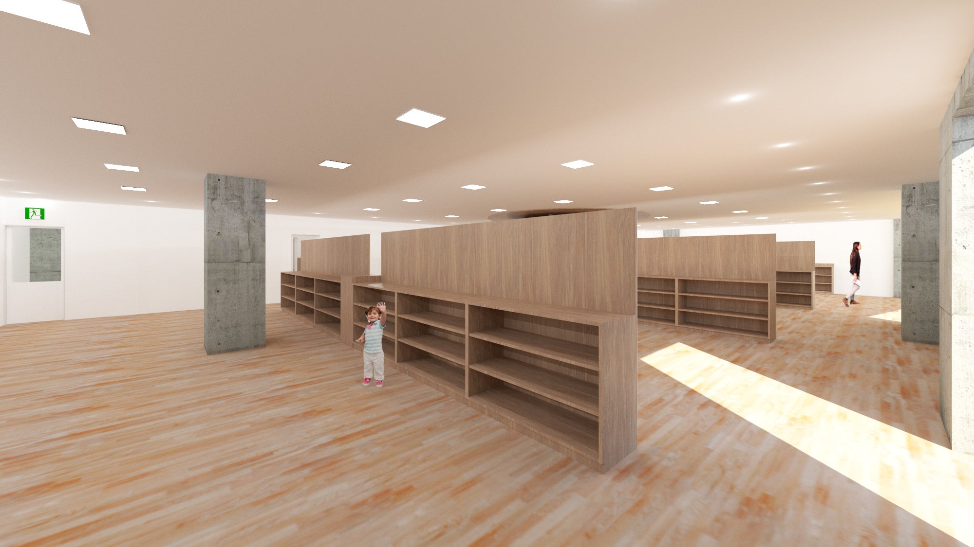 あらゆる探究活動に柔軟に対応できる開放的なワンフロアの空間 可動式の間仕切りを導入し、生徒数に応じたスペースづくりを可能に（イメージ図）