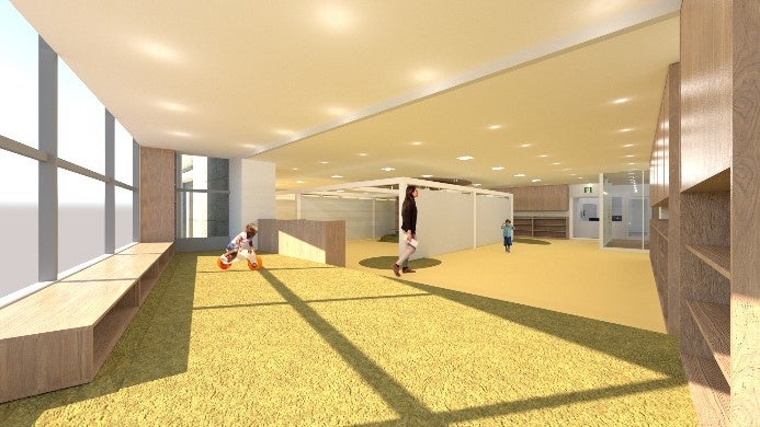 陽が差し込むステージエリア(イメージ図）