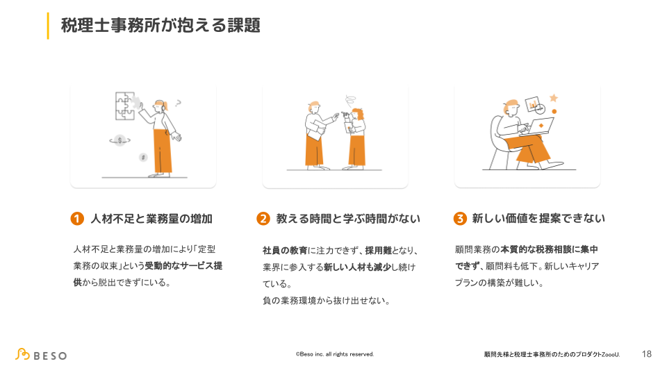 税理士事務所が抱える課題
