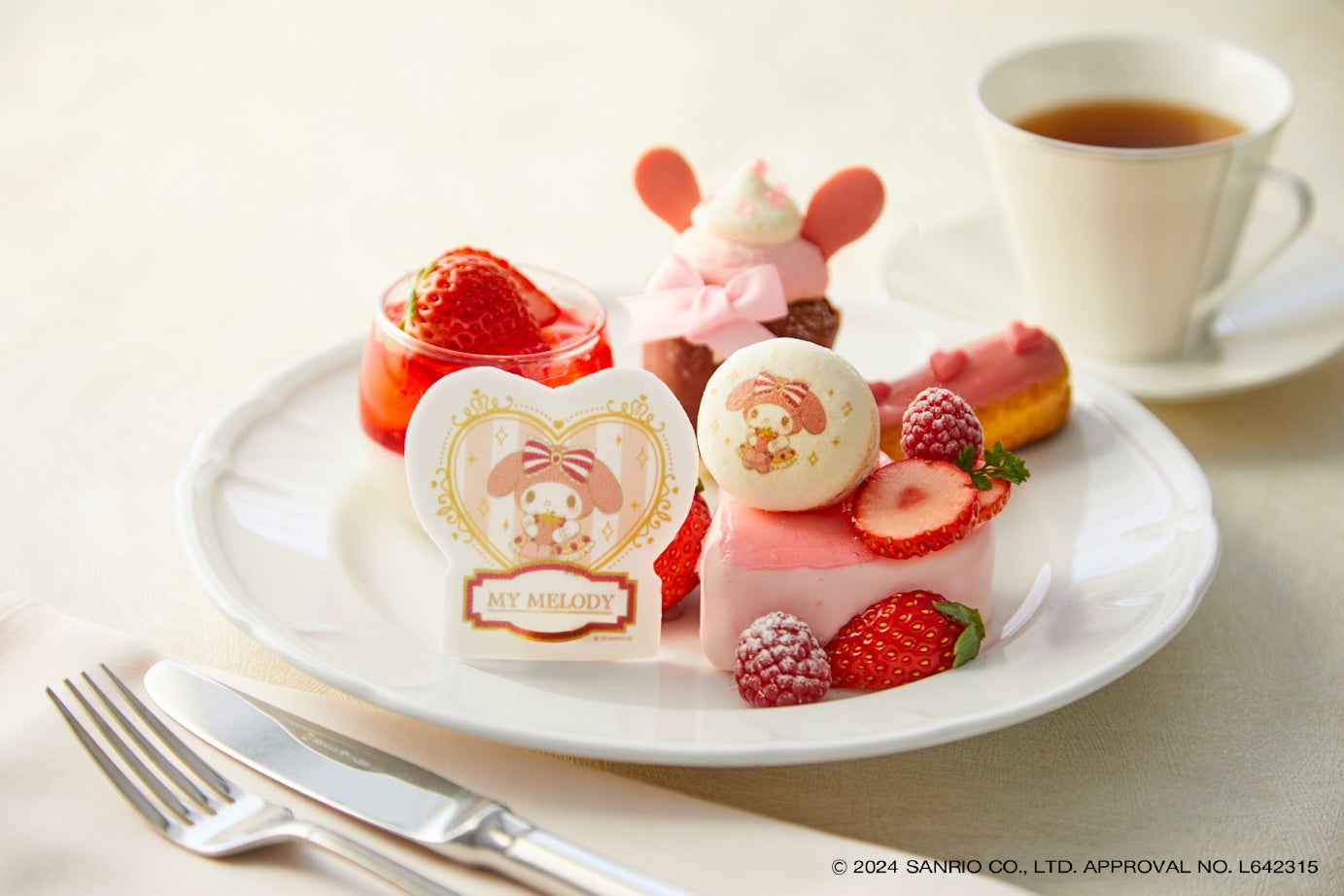「マイメロディデザートプレート」イメージ（画像は1名様分）