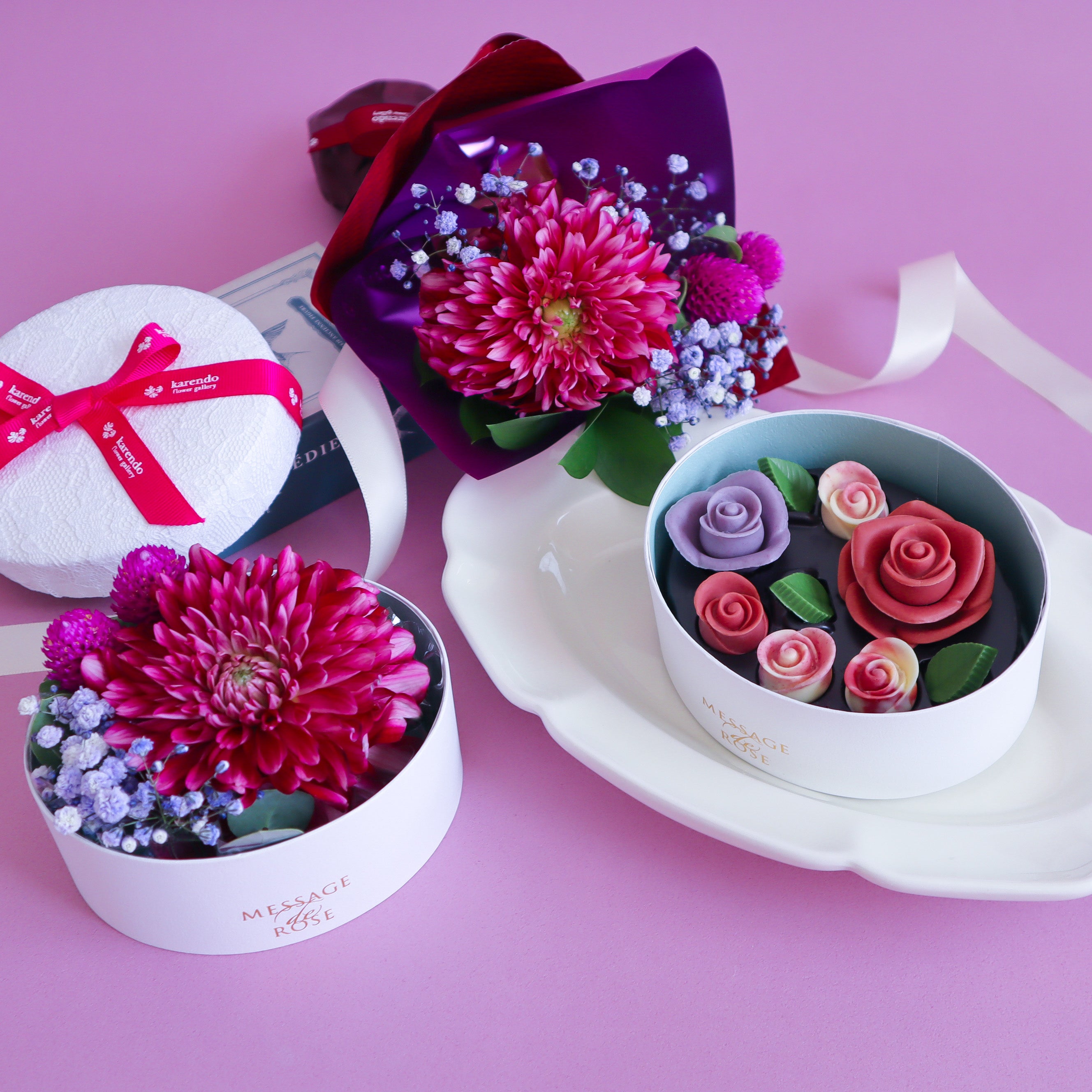 チョコレート「ロズレ・ダリア」& お花のセット