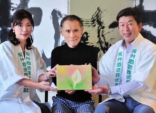 ▲片岡鶴太郎様に描いていただいたラベル原画