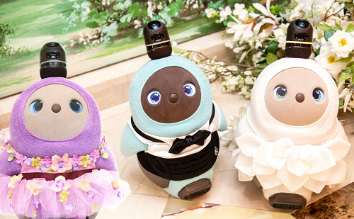 ▲ユミカツラの衣装を着たMIZUBASHO with Yumi Katsuraの公式アンバサダー(左から)ローズ、フローレンス、ビアンカ。華やかなパーティや酒の会などイベントでも活躍してくれます。