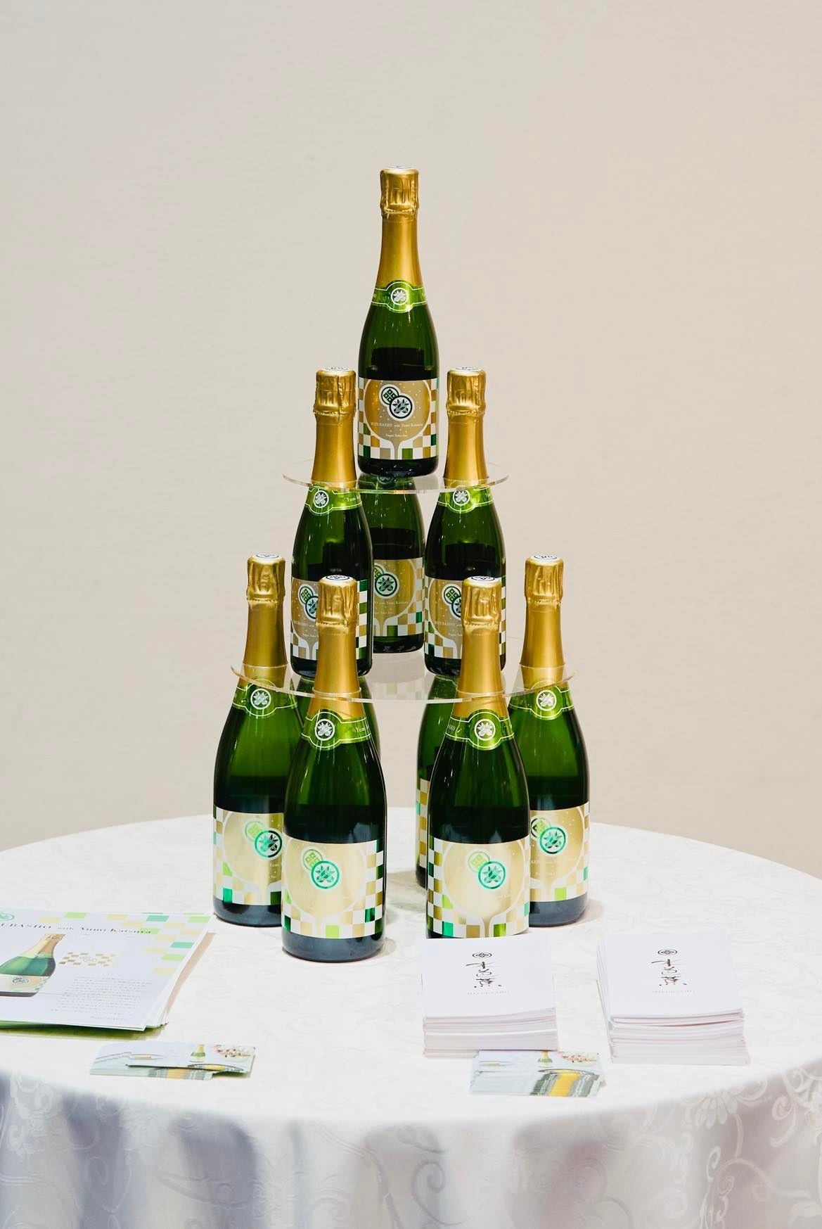 ▲MIZUBASHO with Yumi Katsuraのシャンパンタワー