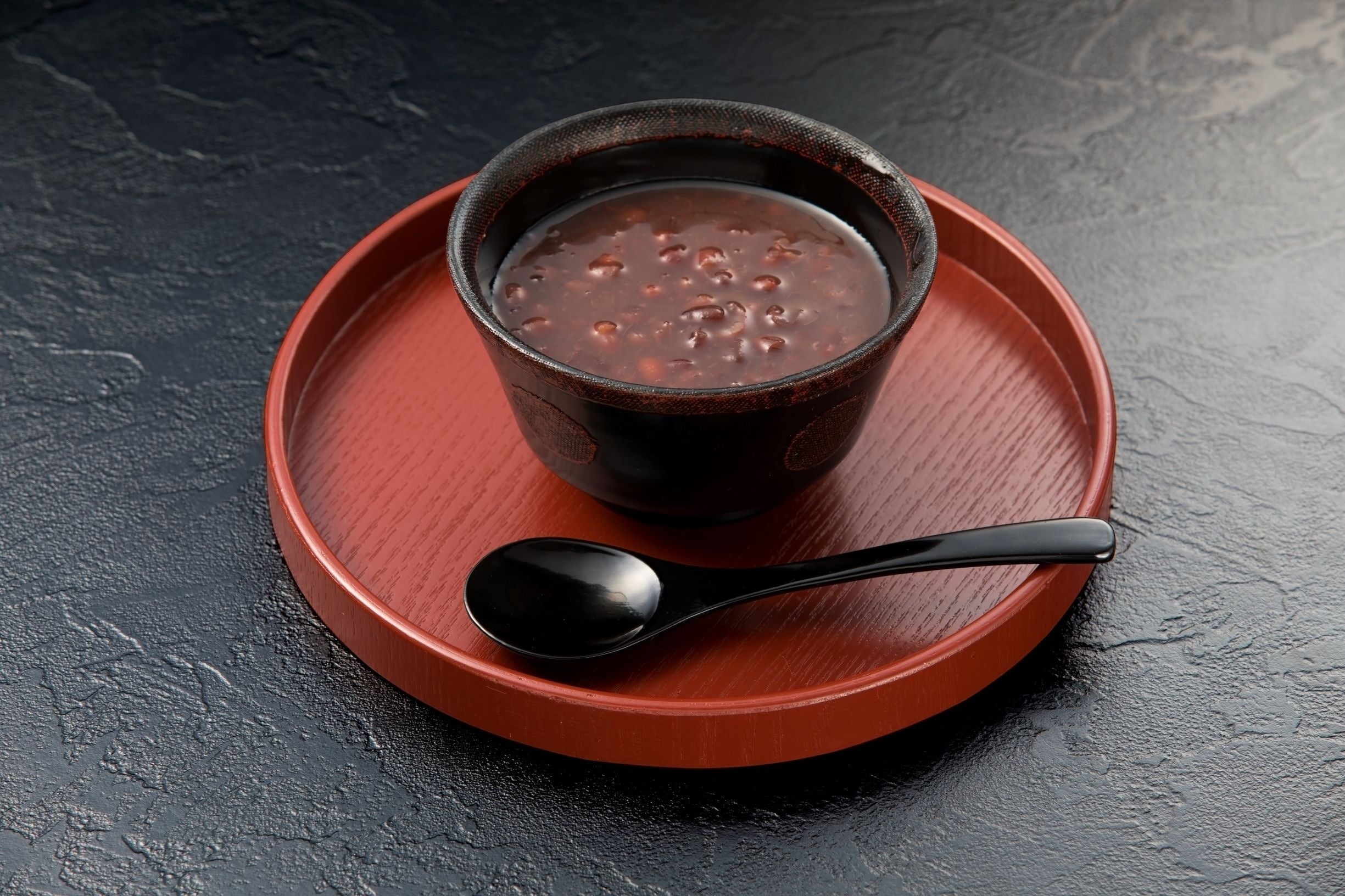 おしるこ 小倉つぶ 盛り付け図