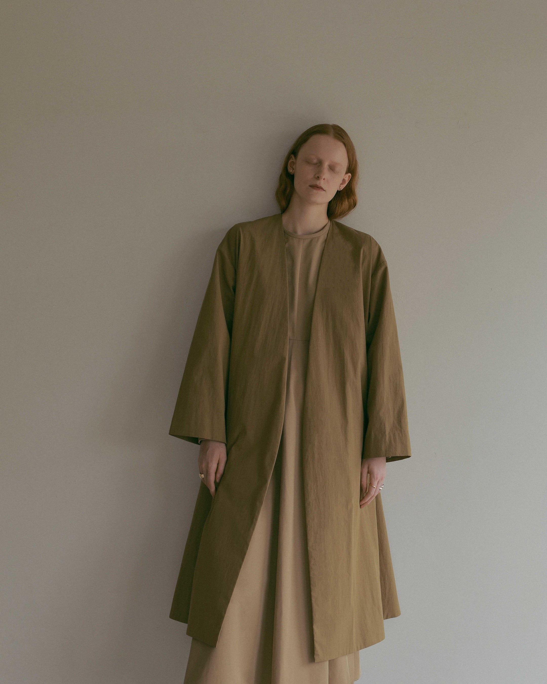 NO COLLAR A-LINE COAT 　¥24,000+tax