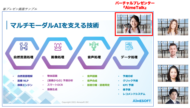 写真画像一枚で簡単にアバターを生成できます。アバターがあなたの代わりにプレゼンします。