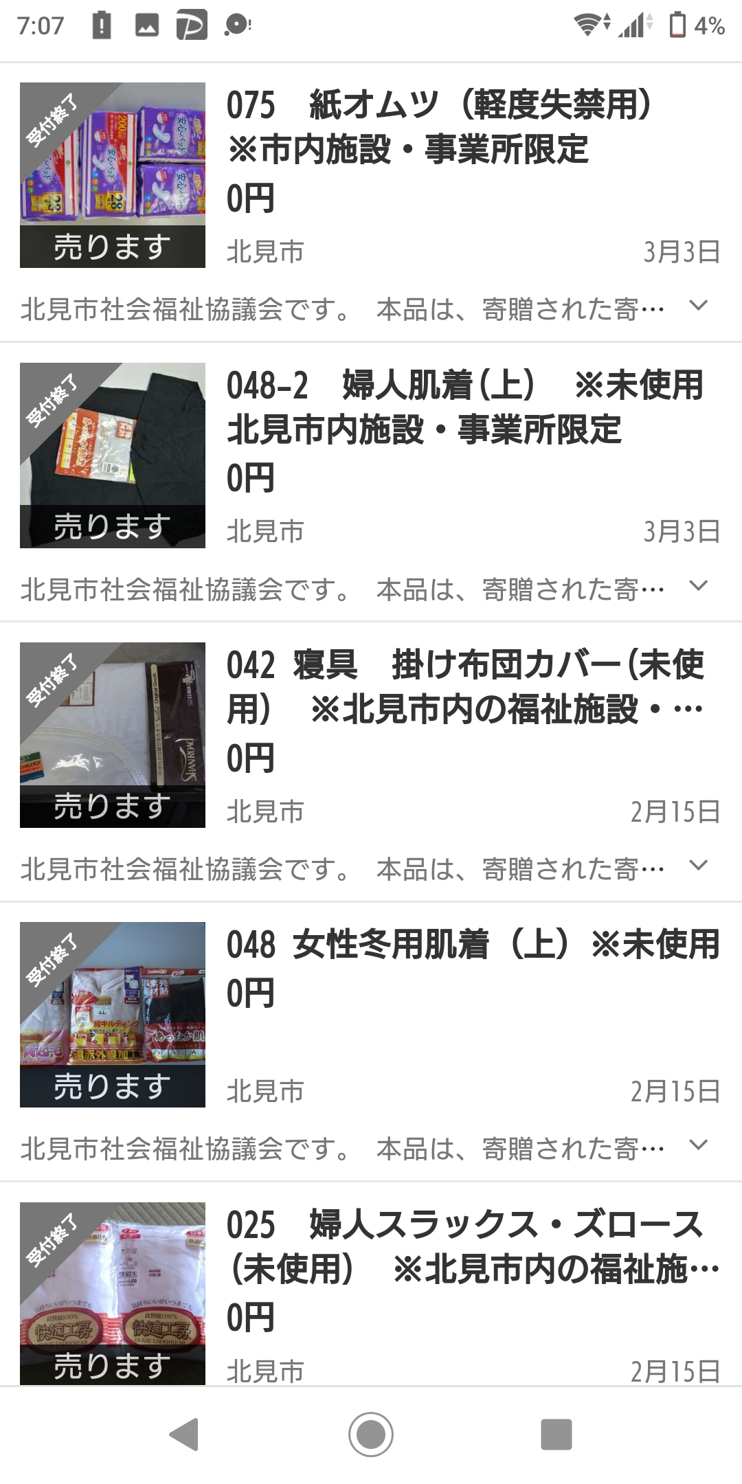 投稿された寄附物品（一例）