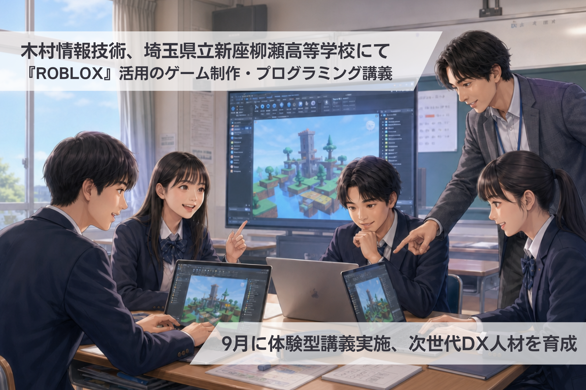 【DXハイスクール】新座柳瀬高でROBLOXゲーム制作体験！次世代IT人材育成へ