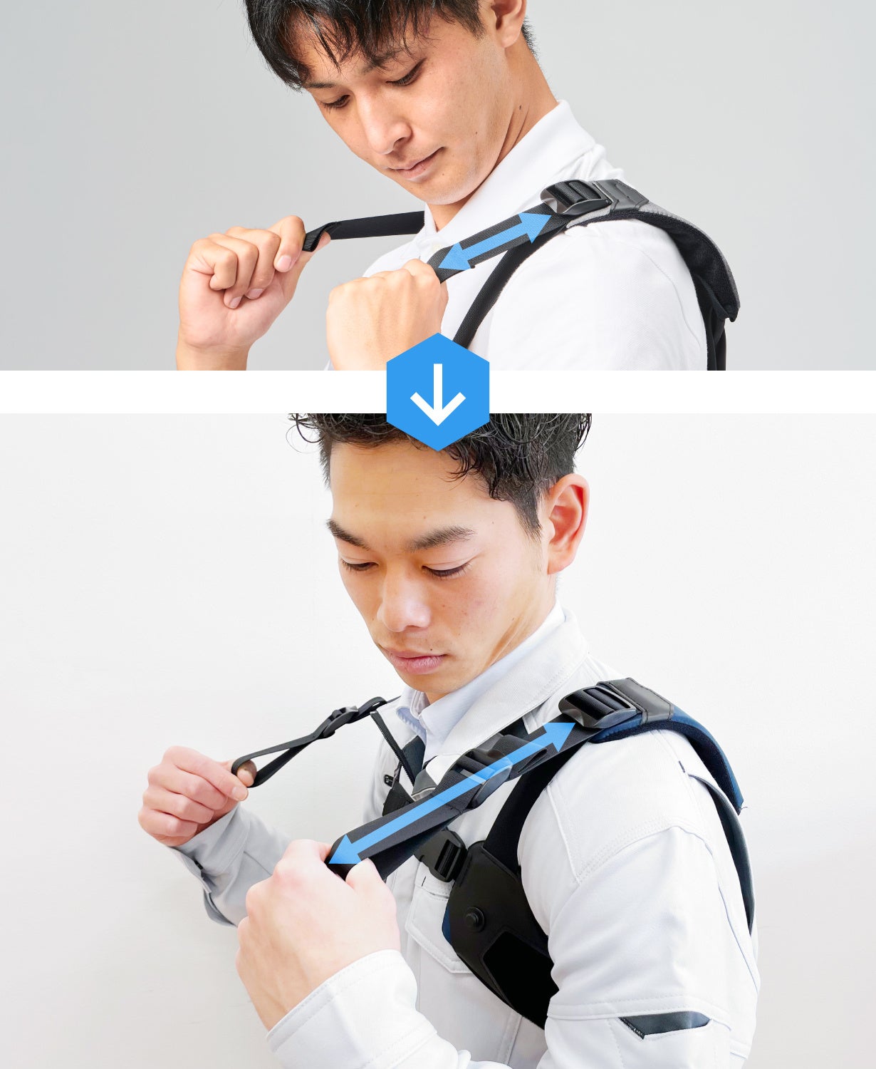 腰への負担を軽減する、わずか670gのまるで衣服のような