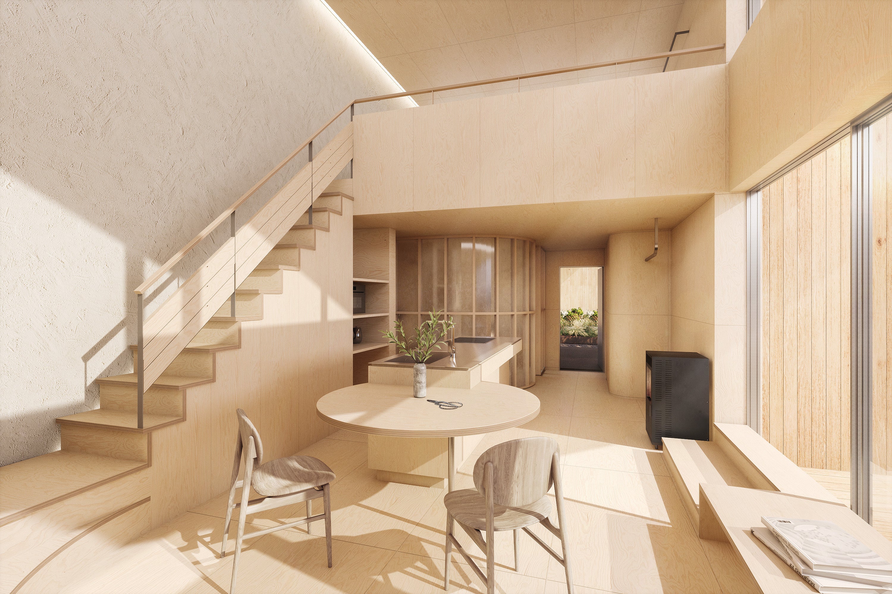 内観　リビングイメージ｜©︎ Puddle Inc.