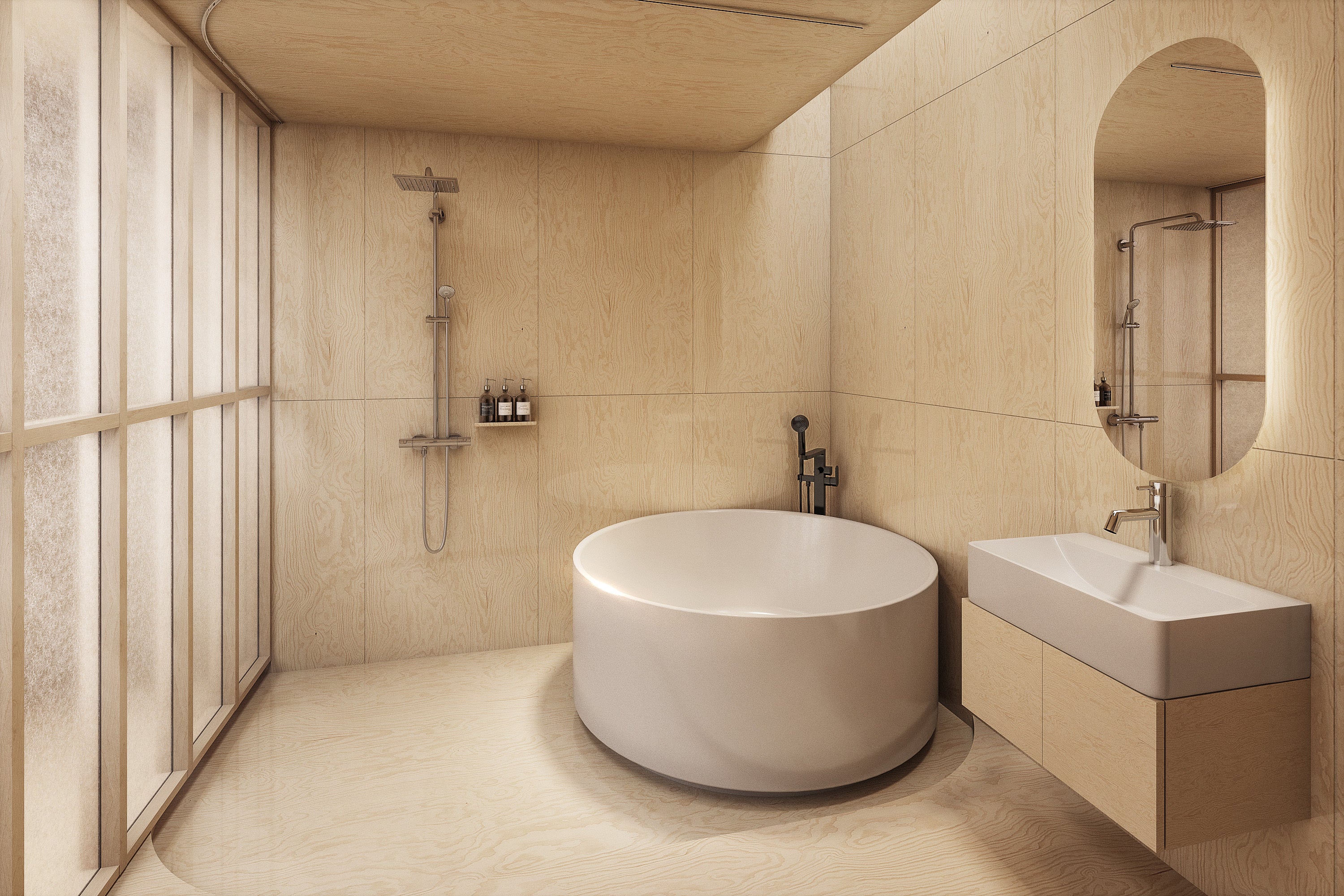 内観 バスルームイメージ｜©︎ Puddle Inc.