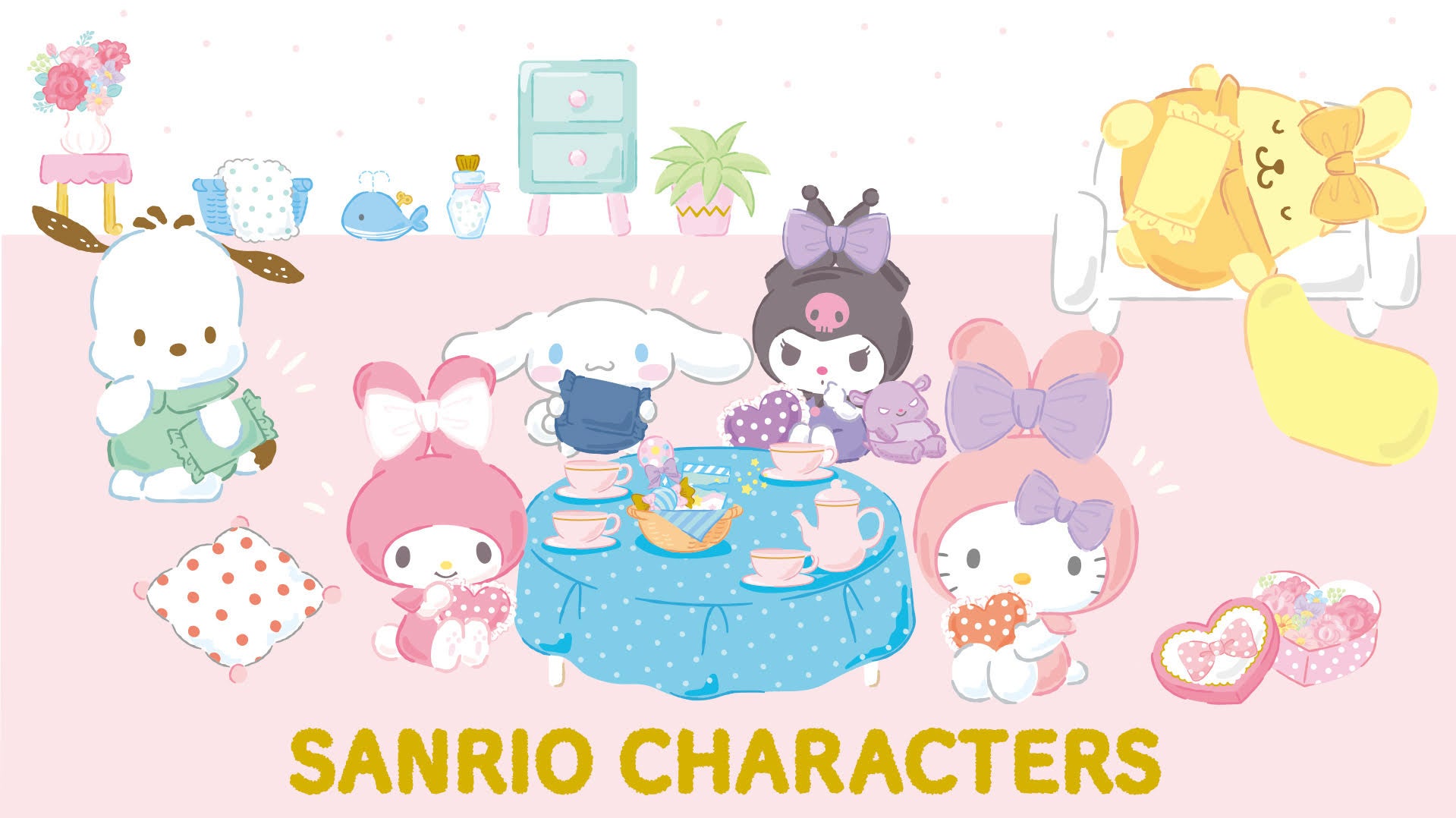 シナモロールたちの描き下ろしデザイン! 「おとまり会」をテーマにした「2022年サンリオキャラクター大賞」TOP6の限定プライズが7月29日(金)より展開開始