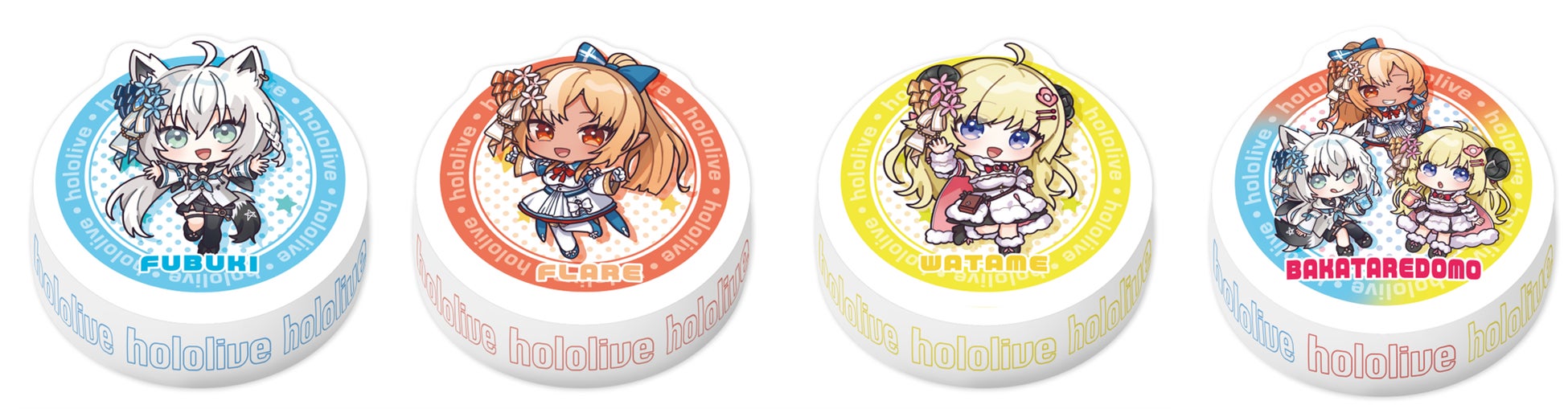ホロライブ バカタレ共2周年記念 ピンバッジ ブレスレット 白上 不知火 角巻 ホロライブ 「白上フブキ」「不知火フレア」、初コラボの「角巻