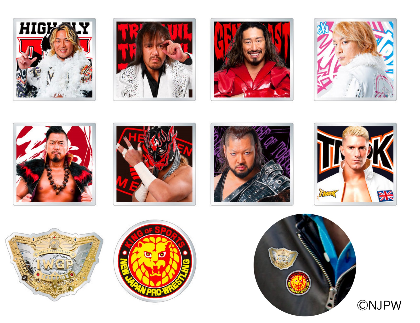 新日本プロレス ピンズコレクション コンプセット 新日本プロレス』の棚橋弘至、内藤哲也など人気選手がシルバー