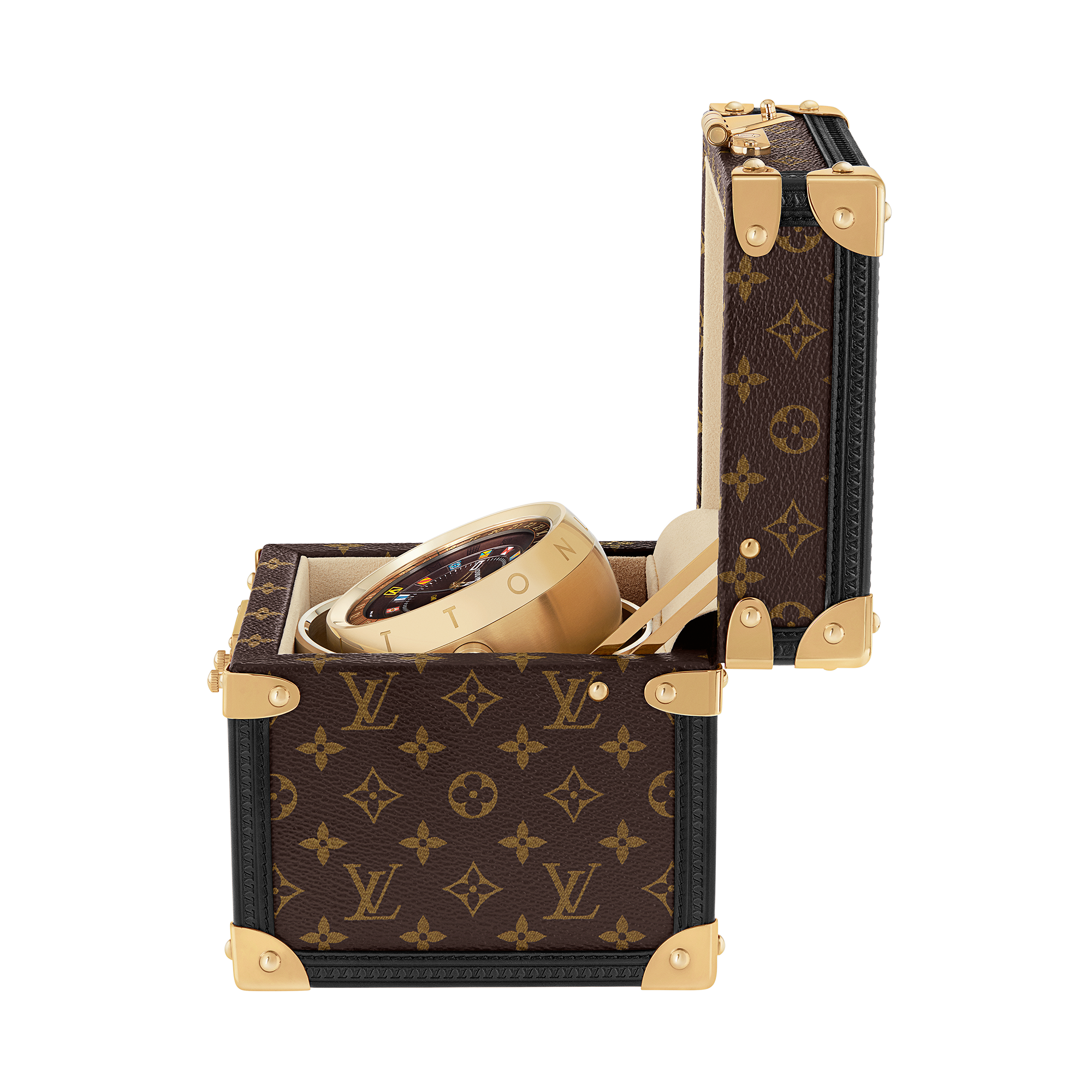 ルイ·ヴィトン】「タンブール デュアル·タイム テーブルクロック