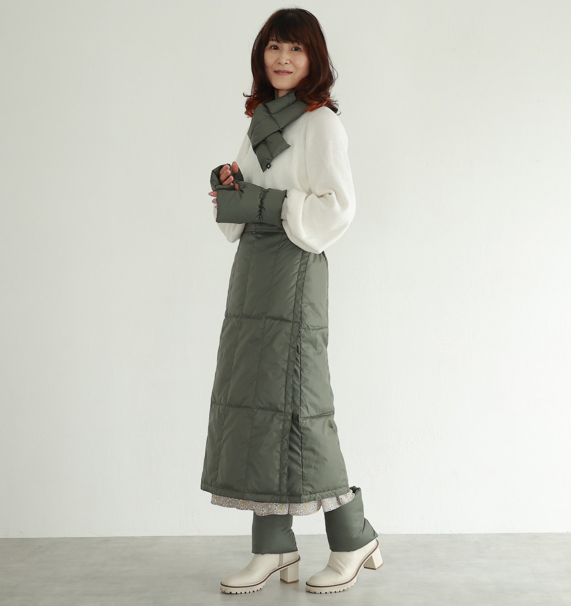 ４wayに使える羽毛スカート「ローウォーマー」が新登場