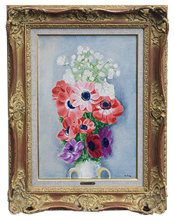 キスリング「花束」 1937年　油彩 ※ジャン・キスリング鑑定書付き