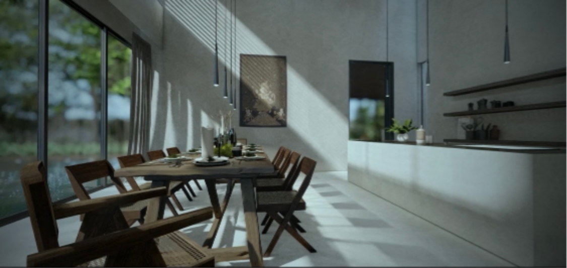 ジャンヌレの椅子とインドのアンティークをマリアージュしたダイニング（Dining Kitchen）