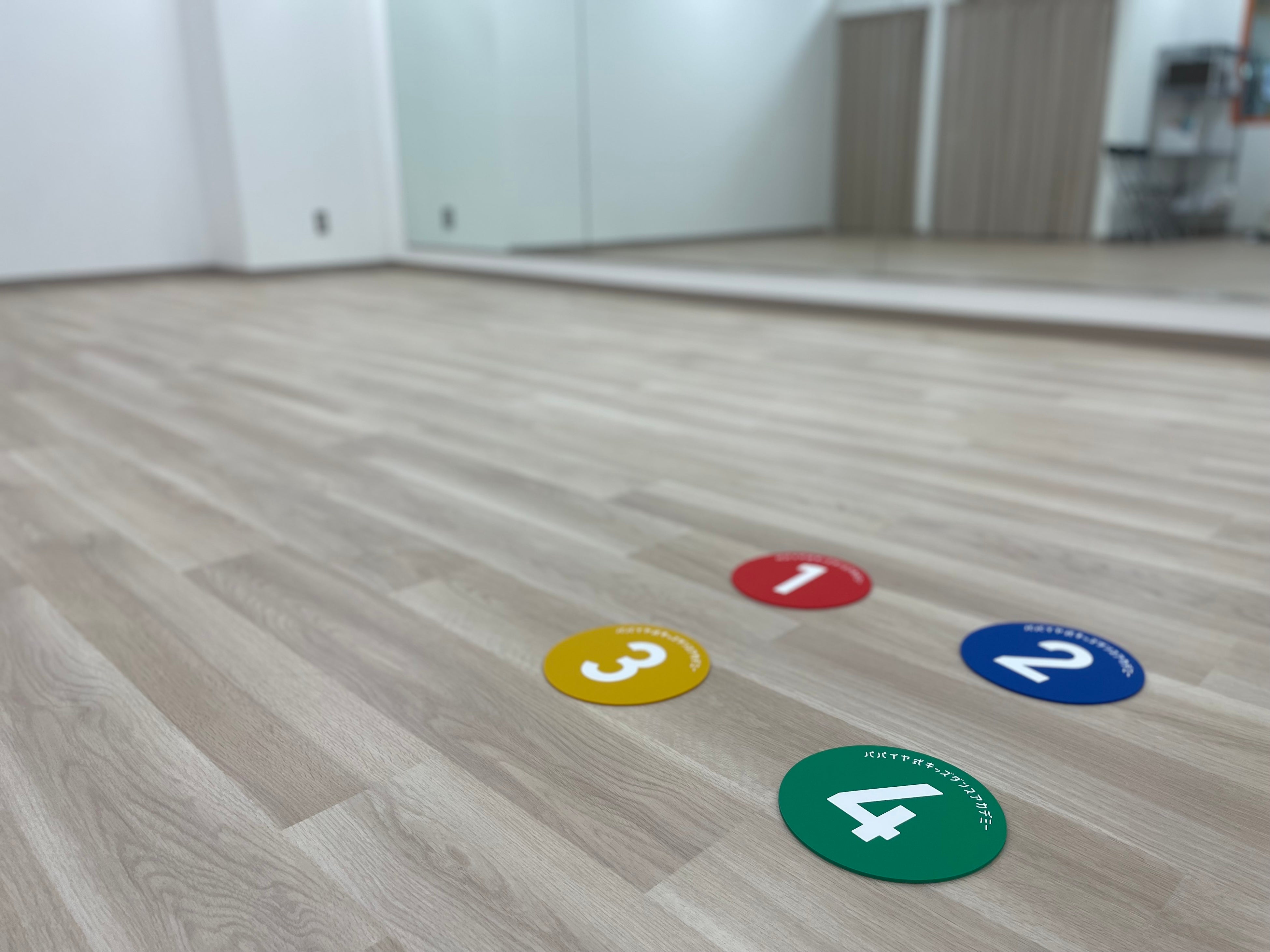 1から4の数字を順番に踏んでいくカズフミくんマット