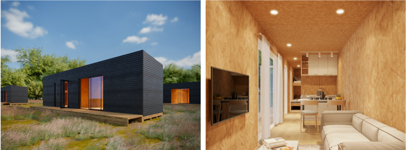 仮設住宅外観・内観イメージ