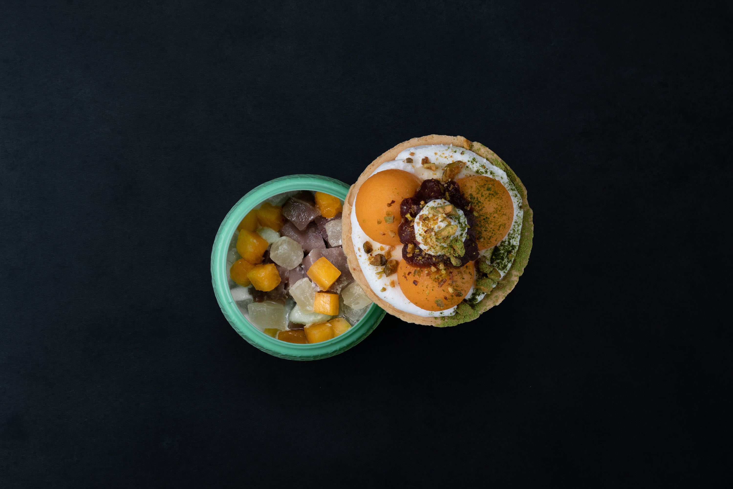 メロンアイス・あずきバー・メロンレアチーズタルトのコラボ