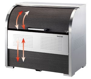 【美品】【箱なし】ディスクステーション　夏休み号 中型ゴミ集積庫 「ゴミステーション DS04 1580L ステンレス