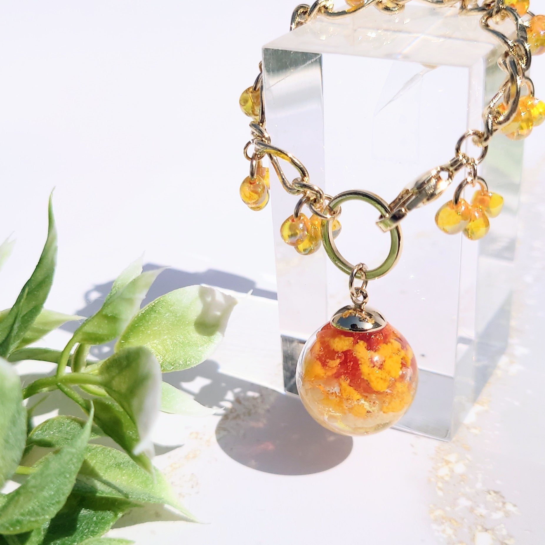 夕やけバッグチャーム　材料費：￥1419～