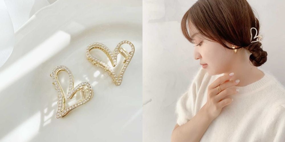 ヘアアレンジのポイントになる、小さめのバンスクリップが10/12