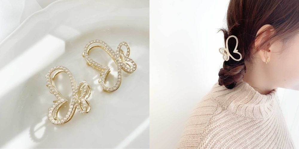 ヘアアレンジのポイントになる、小さめのバンスクリップが10/12