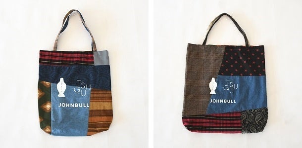 パッチワークトートバッグ 左：X8018 Mサイズ ￥3,740(tax in)　右：X8019 Lサイズ ￥4,290(tax in)