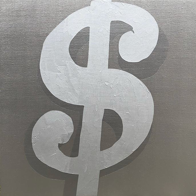 “Dollar” 2022，70.0 x 70.0cm，Oil, Acrylic on Canvas