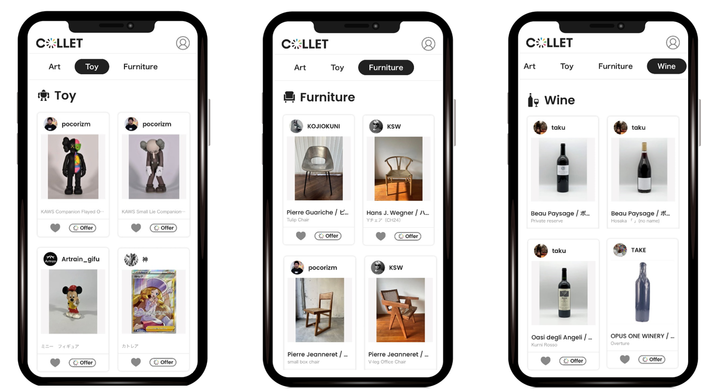 新設されたカテゴリでの画面イメージ
