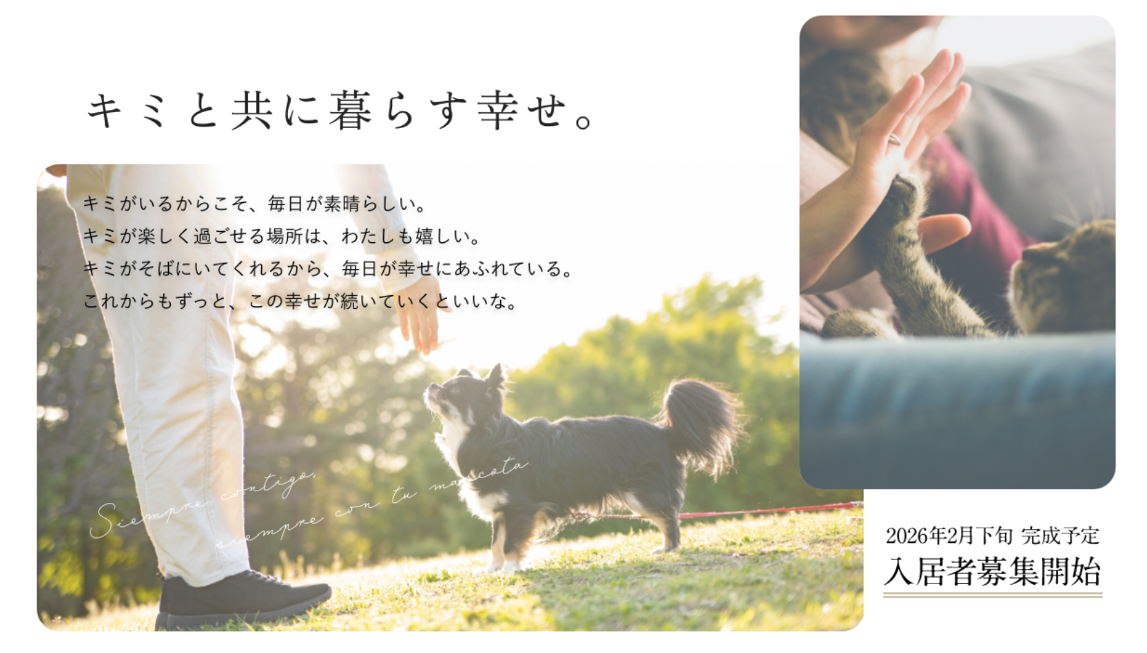 quadorシリーズからペットと一緒に暮らす【quador Contigo平和】入居者募集開始！