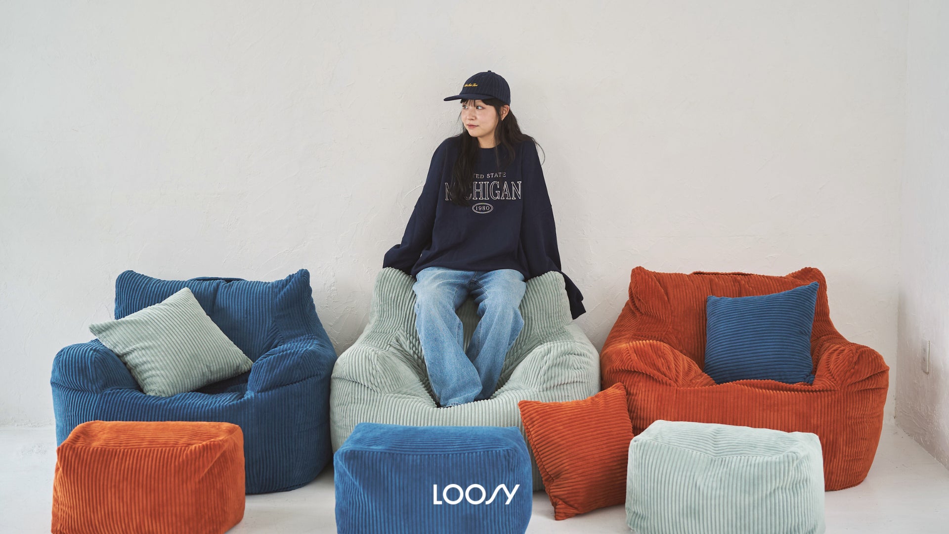 【セット割あり】ルージー LOOSY 1人掛けビーズソファ ブラットオレンジ 1時間で100台完売!SNSで話題のソファブランド『LOOSY』の1人