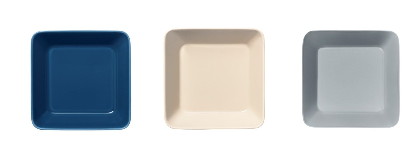 ティーマ スクエアプレート 16cm x 16cm ヴィンテージ ブルー、リネン、パールグレー