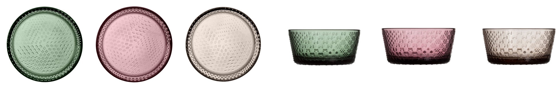 ツンドラ プレート 15.4cm パイングリーン カルーナ リネン(左) ボウル 250ml パイングリーン カルーナ リネン(右)