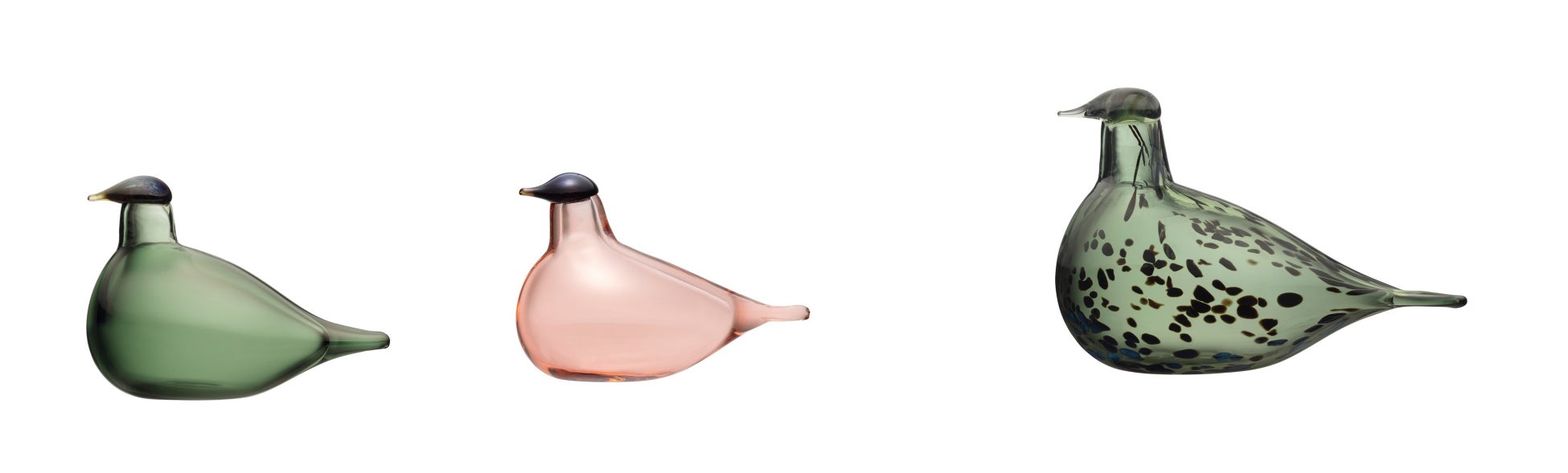 バード バイ トイッカ チフチャフ パイングリーン(左) サーモンピンク(中) リードウォーブラー パイングリーン(右)