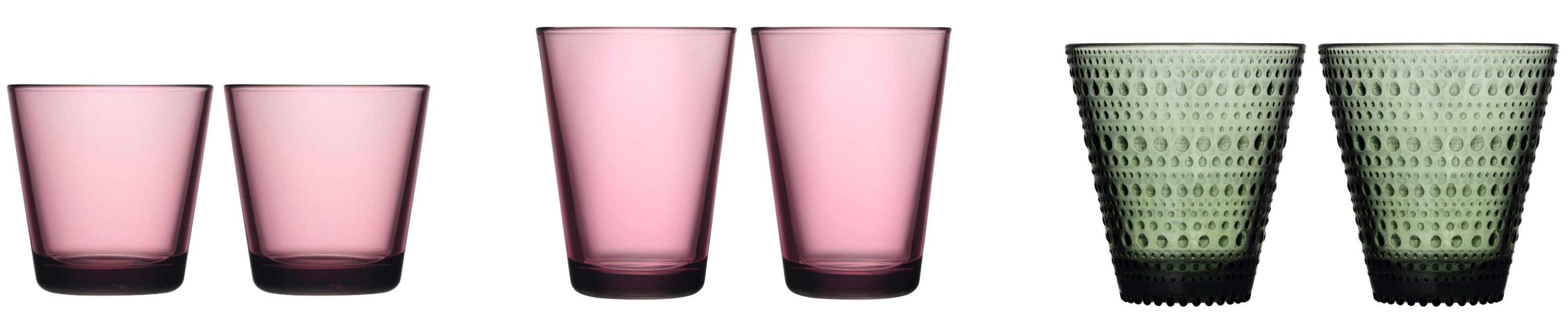 カルティオ タンブラー ペア カルーナ（左）カルティオ ハイボール ペア&nbsp; カルーナ（中）カステヘルミ タンブラー ペア パイングリーン（右）