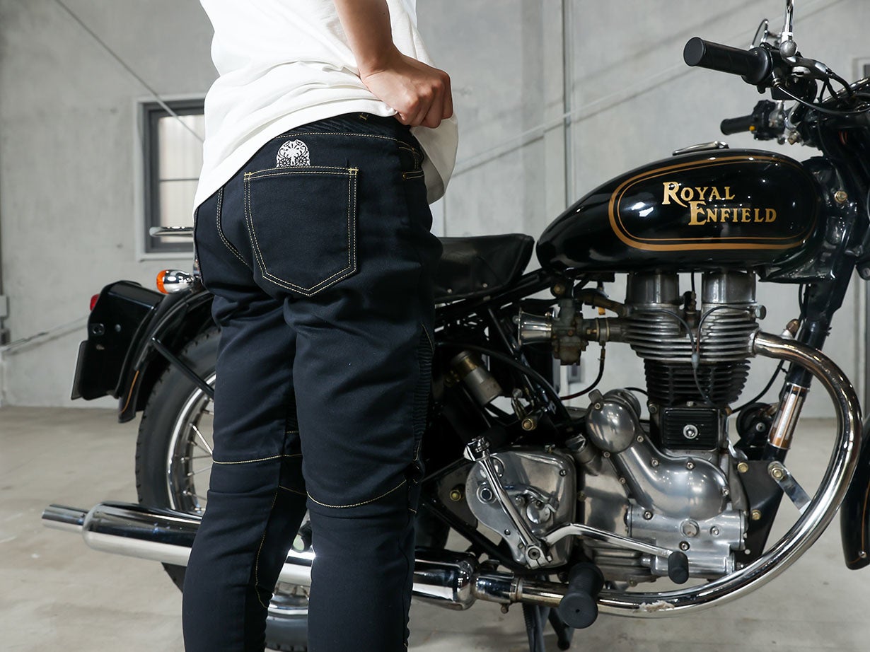 バイク用パンツ ブラック デニム レザー ラングリッツレザーズ”バイク用デニムパンツ「LLP-001」ご紹介