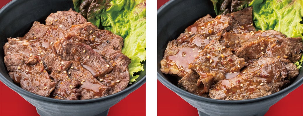 (左)ハラミ丼〈並〉(右)ロース丼〈並〉