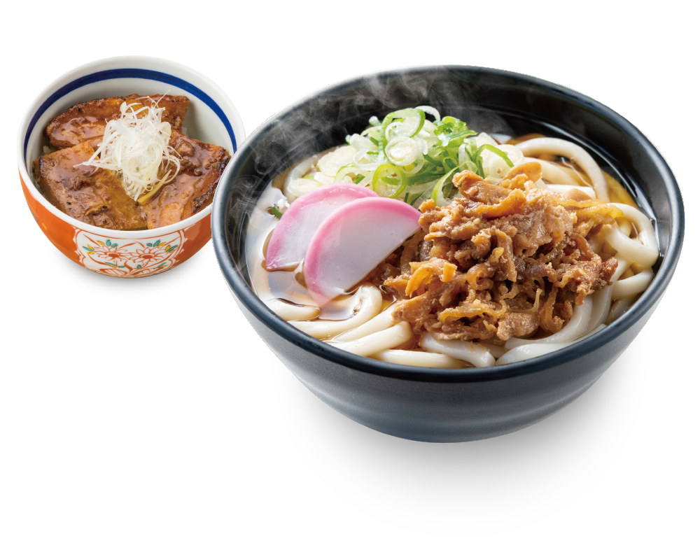 豚丼セット(かしわうどん+豚バラ丼【ミニ】)