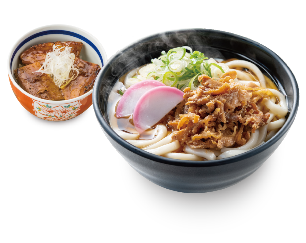 豚丼セット(かしわうどん+豚バラ丼【ミニ】)