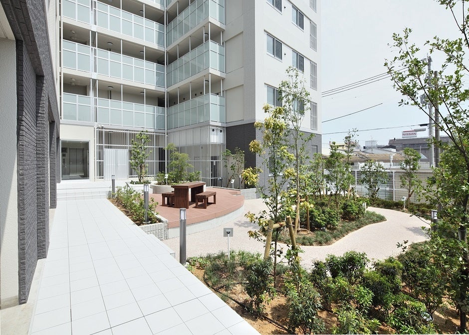 地域性種苗を採用した中庭