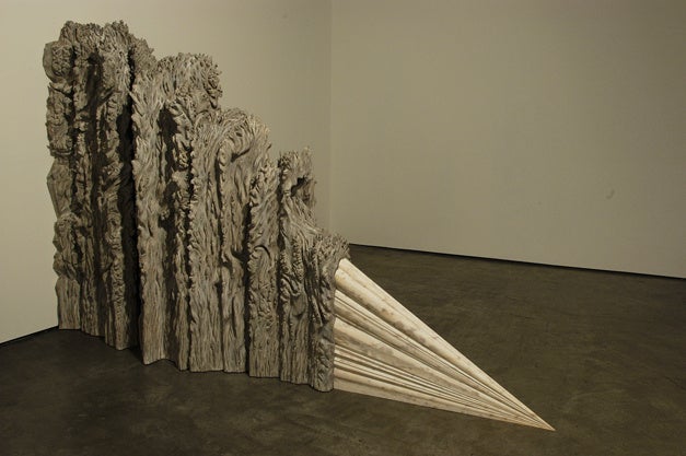 戸谷成雄＜射影体＞ 2004年　197x310x67cm　木、灰、アクリル 作家蔵 Copyright the artist Courtesy of ShugoArts